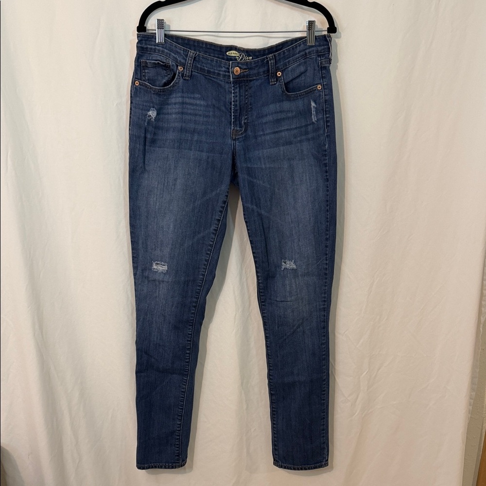 Old Navy Women's Distressed Blue Skinny Jeans